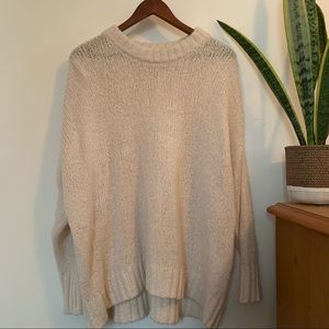 Aerie Oversized Cream Crew Neck Sweater